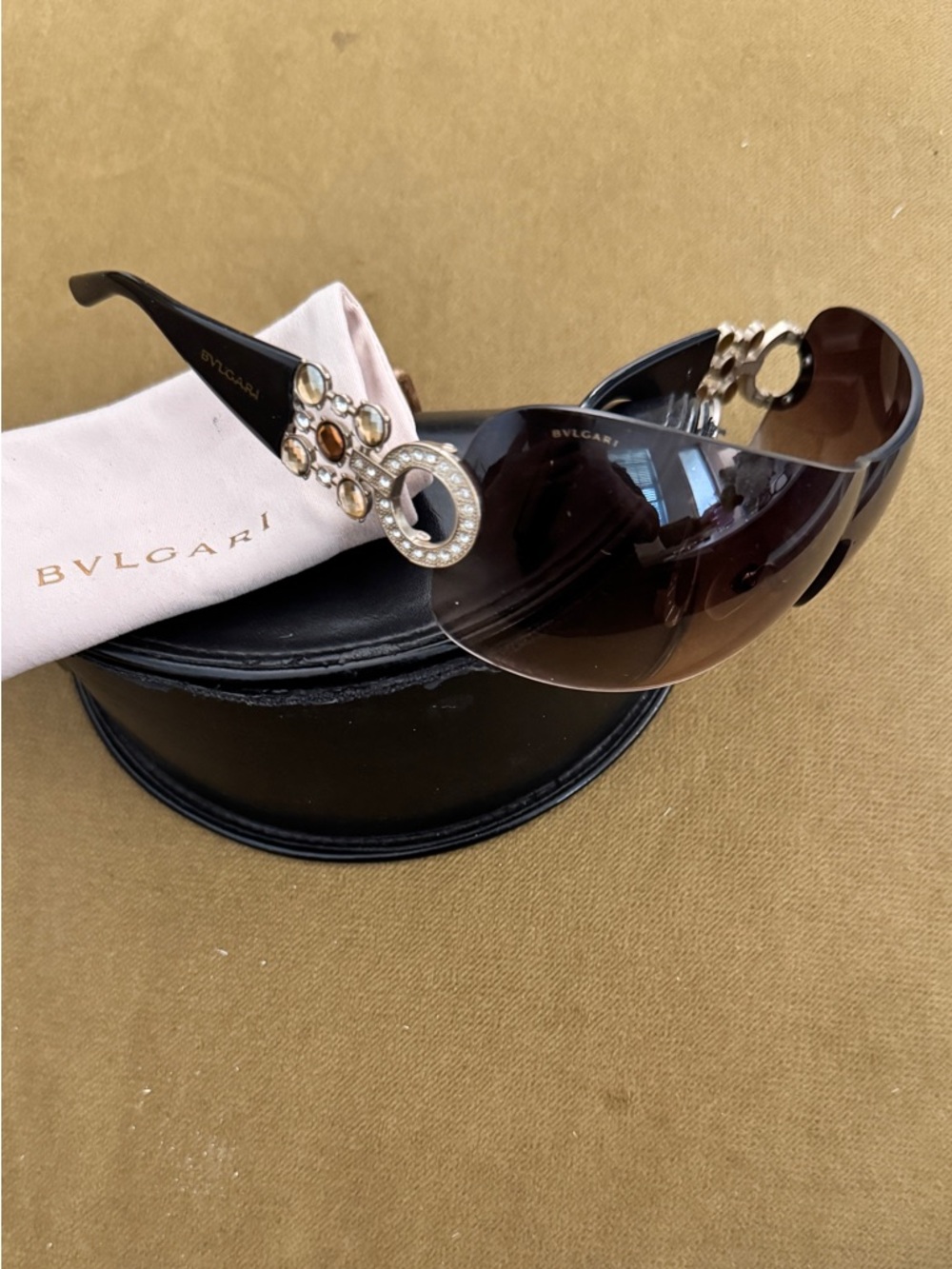 Bulgari Brown Gradient Jewel-Embellished Women’s Sunglasses